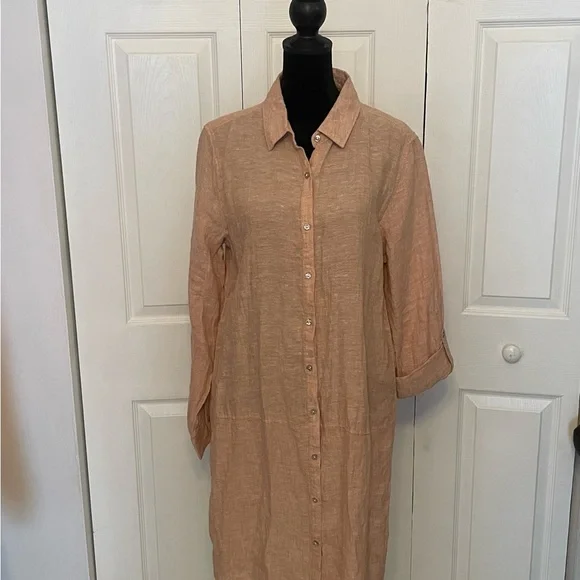 knee length dresses for ladies TAHARI Navy Linen Blend Shift Dress Size 14 – alineconsignment main image 1